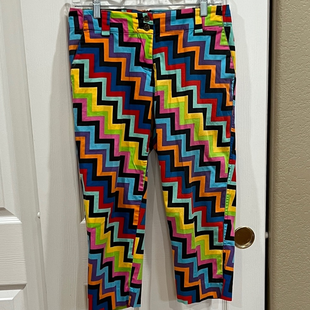 Loudmouth Vibrant Zigzag Stepping Out Women's Capris size 6.